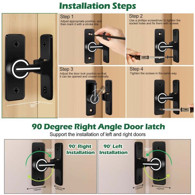 Barn Door Lock Hardware welltop 90 Degree Stainless Steel Latch