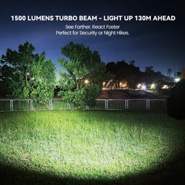 Guardtier ML70 Dual-Switch EDC 2AA Flashlight - 1500 Lumens Rechargeable LED Light, Dual-Power IPX7 Waterproof Flashlight for Camping, Emergencies, and Outdoor Use