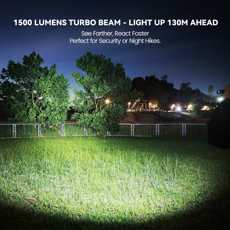 Guardtier ML70 Dual-Switch EDC 2AA Flashlight - 1500 Lumens Rechargeable