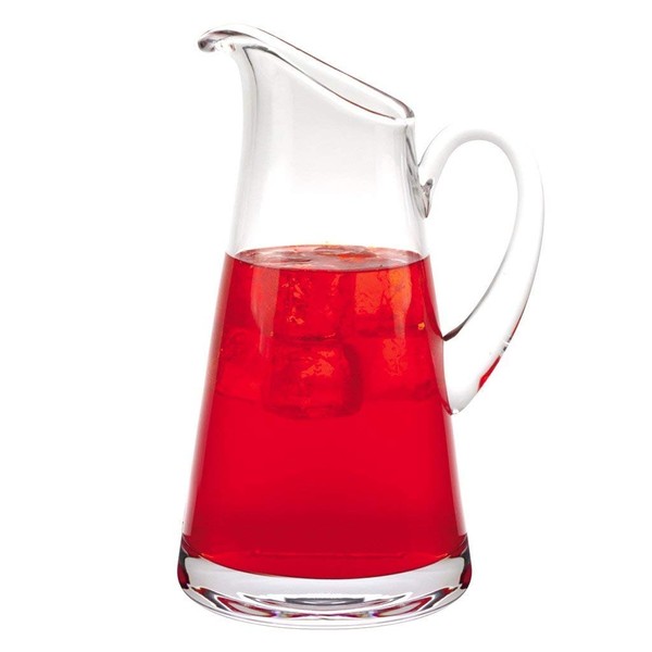 Badash Hampton Crystal Glass Pitcher - 54 oz. European Mouth-Blown Crystal Pitcher for Water, Iced Tea, Juice & More - Classic Shape, Fine Quality Lead-Free Crystal