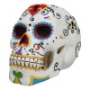 Ebros White Floral Sunny DOD Sugar Skull Statue Colorful Pastel