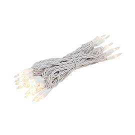 Novelty Lights 13.5 Feet 35 Bulb Clear Mini Light String on White Wire, Non-Connectable Incandescent Fairy Lights for Bottles and Crafts, 4" Bulb Spacing, 24" Lead, Stackable Fused Plug