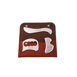 STICKON Medical Grade Stainless Steel Gua Sha Set 3pcs Scraping Massage Tool IASTM tools for Soft Tissue Therapy and Reduce Legs, Back, Arms,Neck,Shoulder Muscle Pain pitao15
