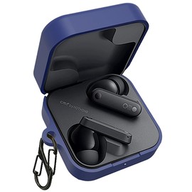 QWYJ for CMF by Nothing Buds Case Carcsa Protectora de Silicona, para CMF by Nothing Buds Funda con Mosquetón Llavero Anti-perdida (Azul)