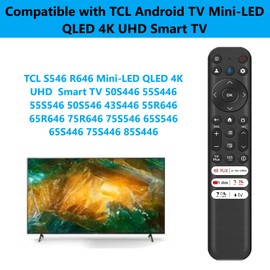 New Replacement Google Voice RC813 Replaced Remote Control Compatible with TCL Android TV Mini-LED QLED 4K UHD Smart TV, for TCL S546 R646 Mini-LED QLED 4K UHD Smart TV 50S446 55S446.