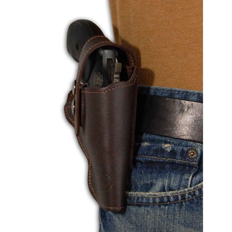 Barsony Brown Leather OW Holster for Snub Nose 2" 22