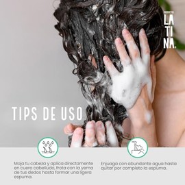 LATINA® | Shampoo Antifrizz - Sin Sulfatos y Parabenos - Anti Frizz Cabello | Belleza Mujer | Complementar con Tratamiento para Cabello Maltratado | 300ml