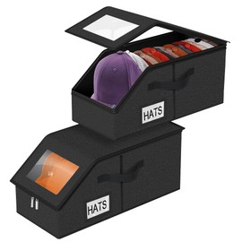 EDECOR 2 pcs Organizador de Gorras y Sombreros, Porta Gorras de Béisbol Plegable Guardar hasta max 24 Caps, Apto para Guardar en Armarios, Cajones y D