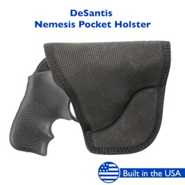 Desantis Nemesis Pocket Holster for Pistols, Made of Quality Tacky Material, Fits Colt Detective Special 2", Ruger LCR 1 7/8", Cobra 2", Ruger LCRX 1 7/8", Ambidextrous, Unisex Gun Holster, Black