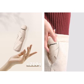 Bombinate Parasol Folding Umbrella with 6 Ribs, UV Protection, Storage Pouch Included, Compact, Lightweight, Pink