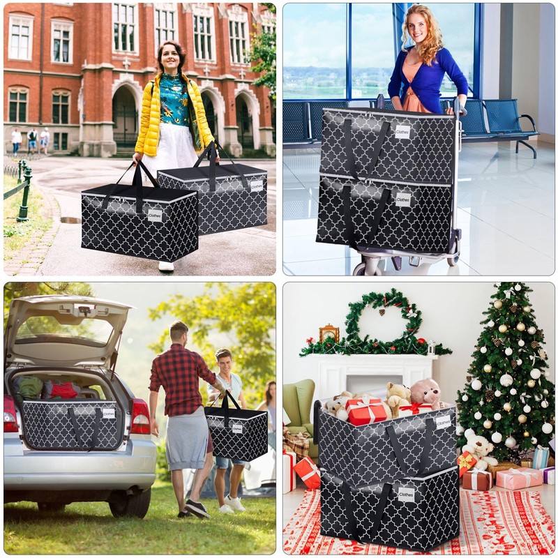 EpicTotes Extra Large Moving Bags, Heavy-Duty Storage Totes with Zipper
