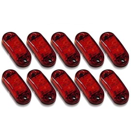TooToo 10X CLEARANCE LIGHT LED SIDE MARKER AMBER RED WHITE TRAILER TRUCK CARAVAN 12-24V (Red)