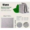 10pcs Bamboo Charcoal Microfibre Towels | Ultra-Absorbent Microfibre Cleaning Cloths
