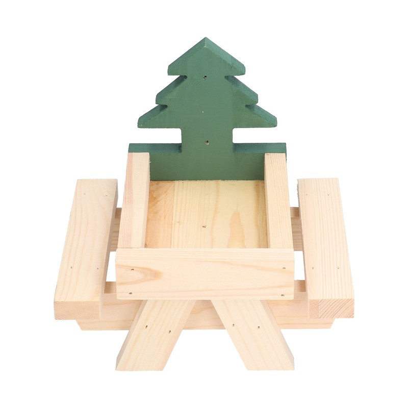 Squirrel Picnic Table Wooden Funny Squirrel Feeder with Corn Cob
