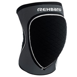 Rehband Knee Pads for Volleyball, Handball & Indoor Sports, Neoprene Knee Sleeve Protector, Comfortable & Snug Fit, Shock-absorbing Sports Knee Pads Unisex, Colour:Steel Grey, Size:Medium
