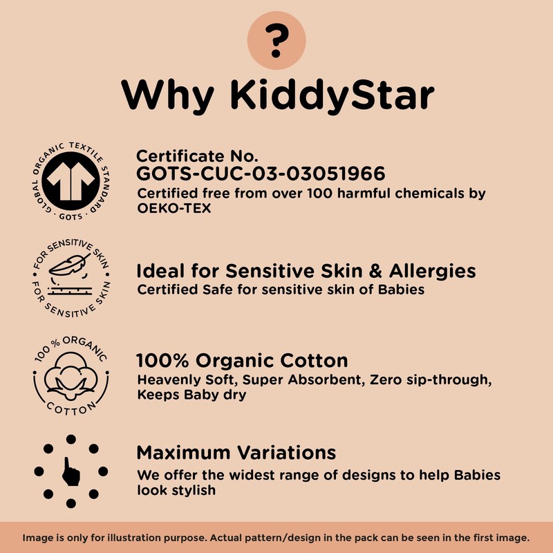 KiddyStar Organic Cotton Baby Bibs for Boys & Girls –