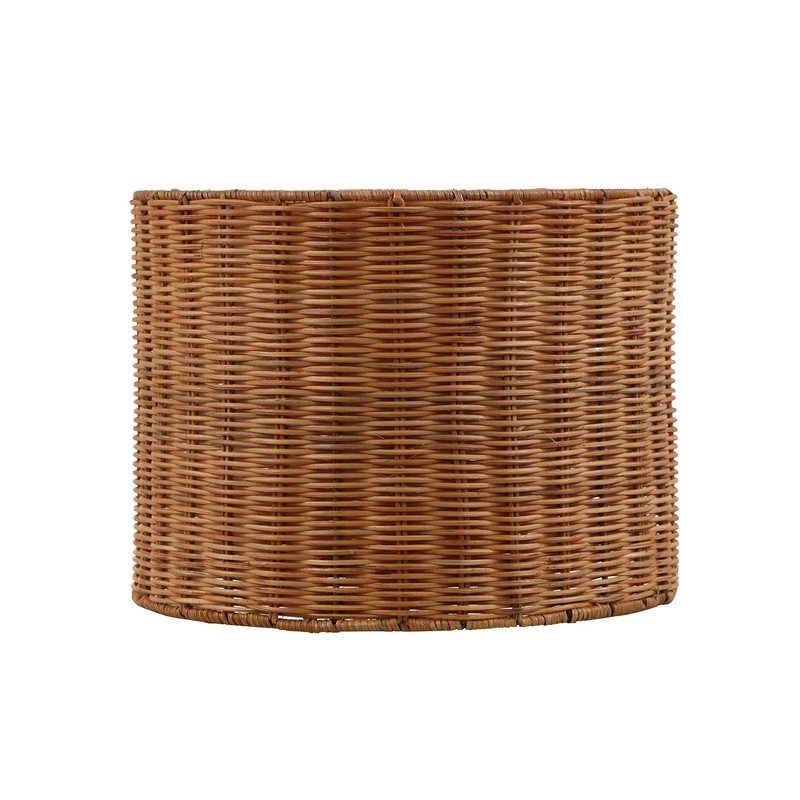 Aspen Creative 31604, Drum Spider Lamp Shade, Natural Rattan, 12"