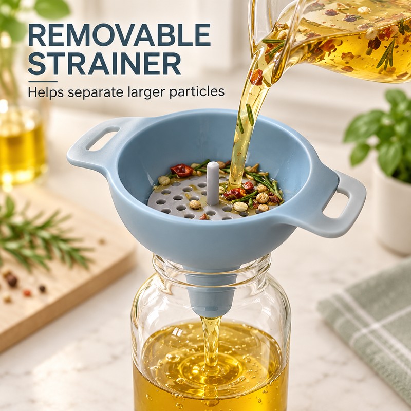 4 in 1 Kitchen Funnel Set with Detachable Strainer –