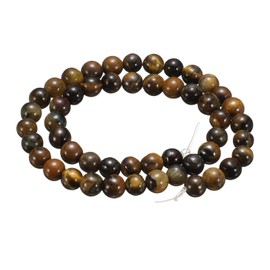 HARFINGTON 100 piezas Cuentas naturales de piedra 6 mm Ojo de tigre amarillo redondo cuentas de piedras preciosas cuentas sueltas cuentas de piedras preciosas reales genuinas bolas lisas para hacer