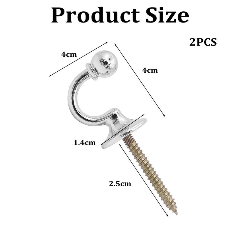 INBOLM 2pack Tie Back Hooks For Curtains Silver Curtain Tie