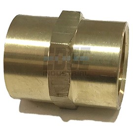 EDGE INDUSTRIAL BRASS COUPLING 1" FEMALE NPT FNPT FUEL/AIR/WATER/OIL/GAS WOG (QTY 01)