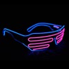 PINFOX Light Up Flashing Shutter Neon Rave Glasses El Wire
