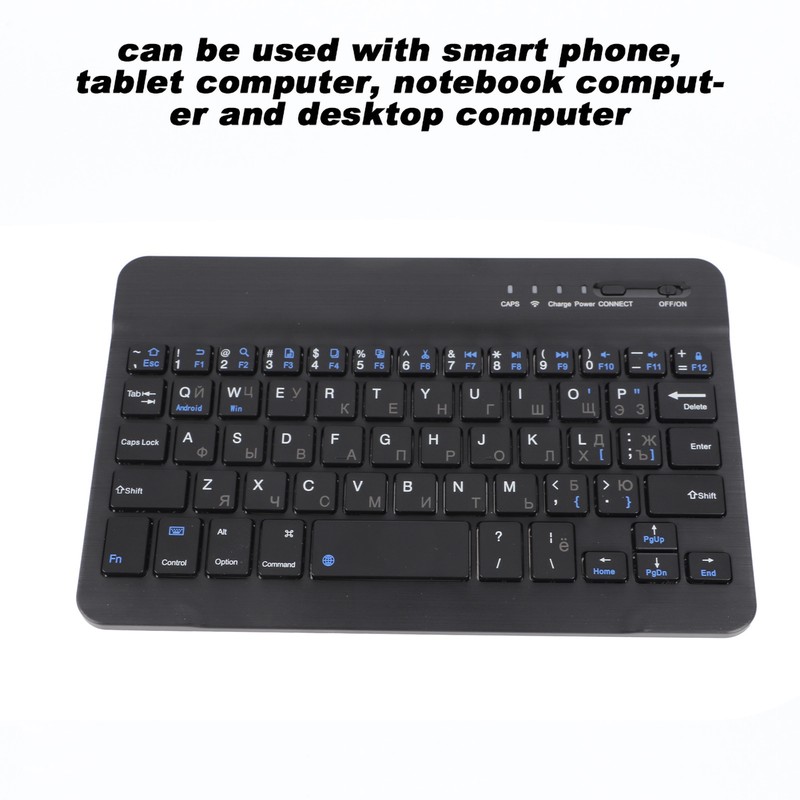 7 Inch Rechargeable Ultra Thin Russian Wireless Bluetooth Keyboard for