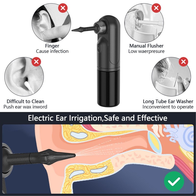 Electric Ear Washer Cleansing Kit Wax Removal Ear Irrigation Flushing