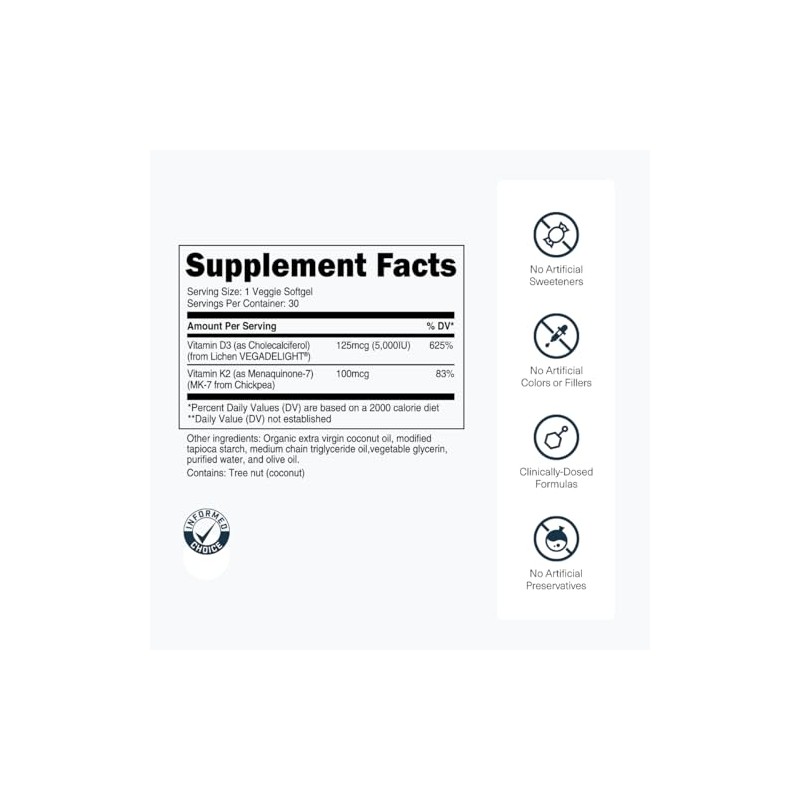 Transparent Labs Vitamin D3 K2 - Vitamin D & K2