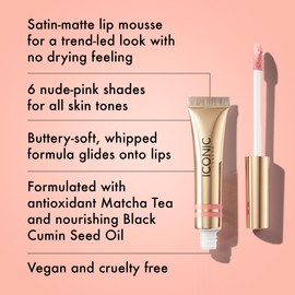 ICONIC LONDON Cloud Kiss Matte Lip Mousse | Matte Liquid Lip Colour, Cruelty-Free, Vegan Makeup, In the Buff