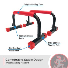 Rubberbanditz Parallettes Bars For Push Ups & Dip | Lightweight, Heavy Duty Non-Slip Parallel Bars Stand For Handstands, Calisthenics, Crossfit, Gymnastics, & Bodyweight Training Workouts (Lightweight)