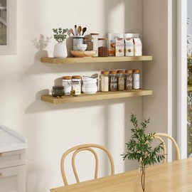 48 Inch Long Floating Shelves Oak, 9.3" Deep Floating Shelf 1 Pack