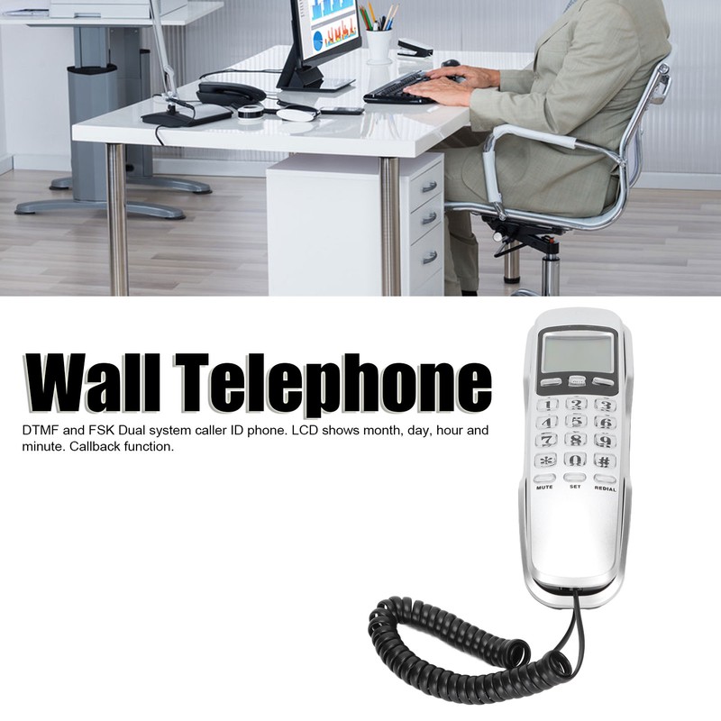 KXT888CID Mini Wall Telephone Hotel Wired Desktop Wall Phone for