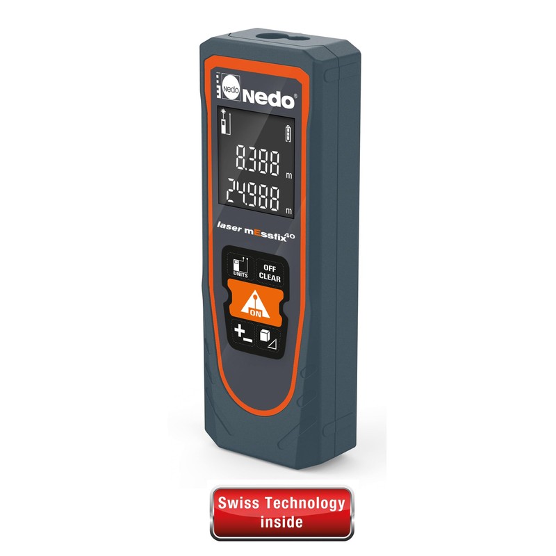NEDO Laser mEssfix 40 – Kompakter Laser-Entfernungsmesser bis 40 m –