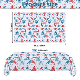 Hegbolke 4 Pack Hockey Tablecloths Hockey Rink Table Covers for Kid's Hockey Fans Birthday Sports Day Party Events Game 51in x 86in