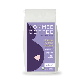 Mommee Coffee - Full Caff, Low Acid Coffee | Ground, Organic | Fair Trade, Water Processed - 11oz.