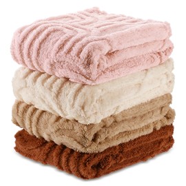 Wiwiqing Fleece 3D Boho Fluffy Baby Blanket for Boys Girls Nursery Little Girl Infant or Newborn Receiving Swaddling Blankets Baby Gift, 32" x 24" (Rainbow)