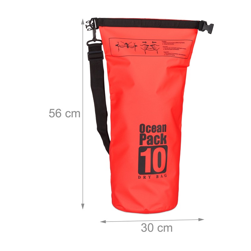 Relaxdays Ocean Pack 10 Litre Waterproof Dry Bag Ultralight Dry