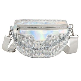 KESYOO Waist Bag Shiny Waist Pouch Glitter Cross Body Bag Chest Bag for Outdoor Travel