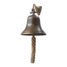 5" Solid Brass Bell Antique Brass Quality Marine Wall Mounted Ship Hanging Bell Perfect for Dinner, Indoor, Outdoor, School, Bar, Reception, Last Order & Church by The Metal Magician