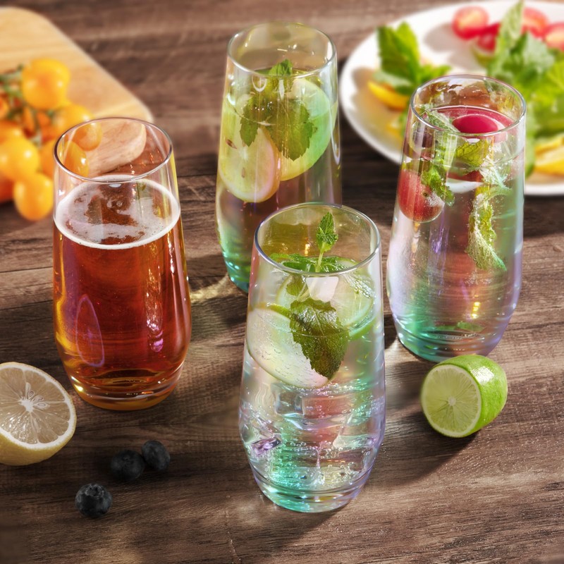 SHOWLOUE 18.3 oz Large Drinking Glasses, 6PCS Tall Glass Sets,