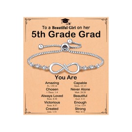 UNGENT THEM 5th Grade Graduation Decorations Gifts for Girls Class of 2025 Primary Elementary School Congratulations Christian Graduate Grad Bracelet