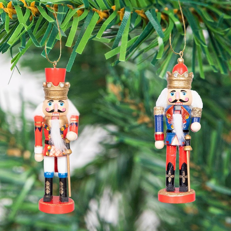 SHATCHI 13cm Wooden Christmas Nutcrackers 4pcs Set - Soldiers King