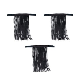 Horze Lightweight Nylon Fringe Fly Veil | Easily Attaches to Horse Halter (Pack of 3) - Black - Cob