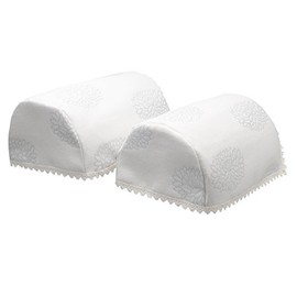 Classic Home Store Water Lily Standard Round Arm Caps Pair Braided Edge Floral Furniture Cover Antimacassar (Duck Egg)