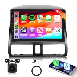 [4G+64G] Android Car Radio for Honda CRV 2002 2003 2004 2005 2006 with Wireless Carplay Android Auto, Hodozzy 9 inch Touch Screen Radio with GPS, Mirror Link, Bluetooth, WiFi, DSP, FM/RDS Radio