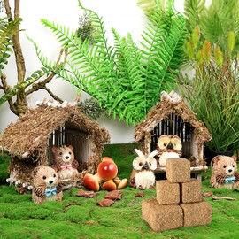 CLISPEED 12 Pieces Hay Bale Toy for Children - Miniature Hay Bale Set Farm Toy Realistic Decoration for Dollhouse and Model Making