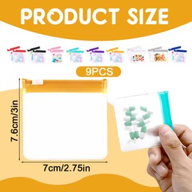 LACHT Pack of 18 Mini Ziplock Bags, Plastic Bags Zip, Small Plastic Bags, 75 x 75 mm Zip Bags, Transparent Resealable Plastic Bags, Baggys Sealable, Small Bags, Sample Bags