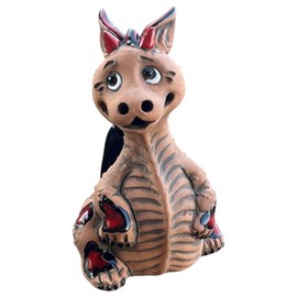 Reucher Dino Schwagi, Handgefertigte Keramik-Räucherfigur mit Räucherkerze und Untersetzer, Deutschland