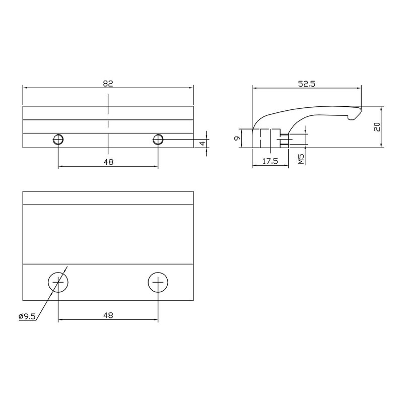 SOTECH Aluminium Patio Door Handle Concealed Screw Connection (82 x